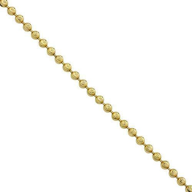 Moon Cut Ball Bead Chain in 14k Yellow Gold 3 mm